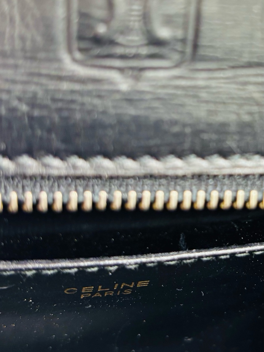 Vintage Celine Black Leather Crossbody Mini Bag with Gold Hardware - Picture 16 of 16